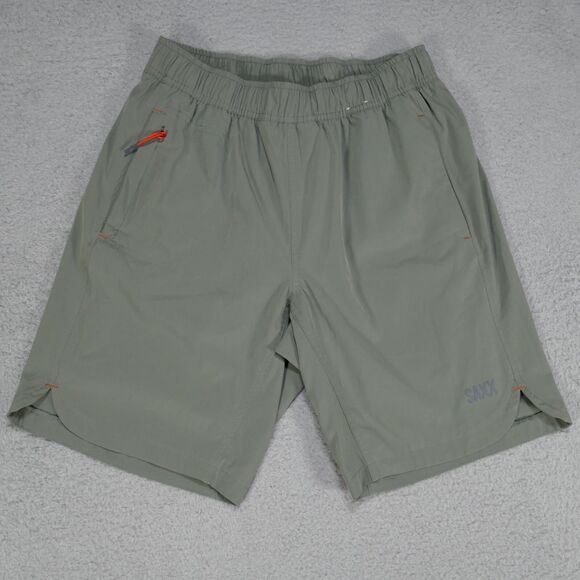 Saxx Shorts Mens M Green Gainmaker 2n1 Lined Ballpark Pouch Drawstring 9" Inseam - Picture 1 of 15